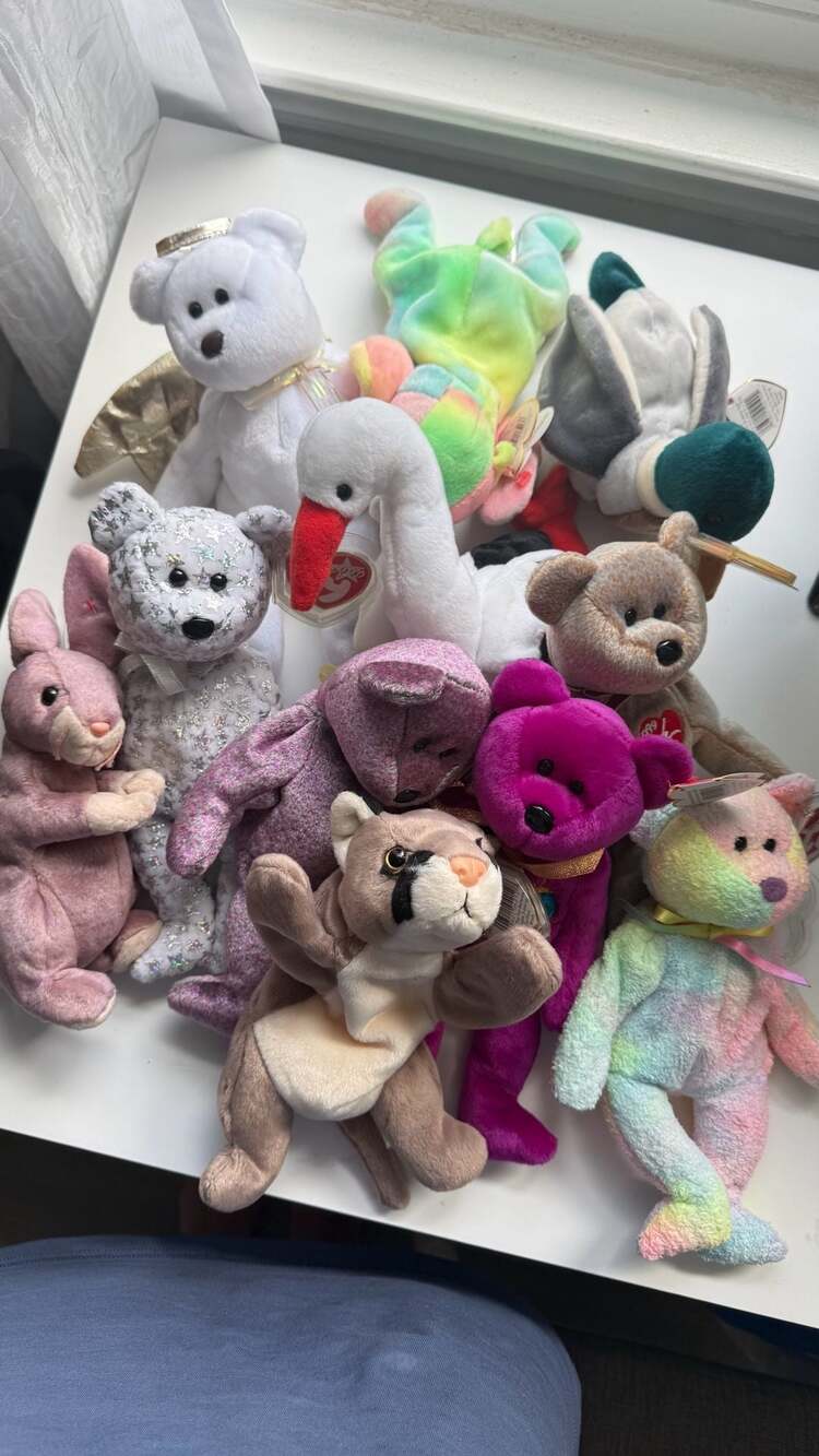Collection of 10 Assorted Vintage Ty Beanie Babies Plush Toys